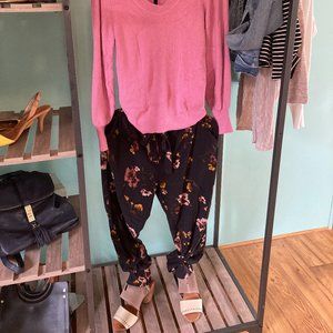 Knit Floral Joggers